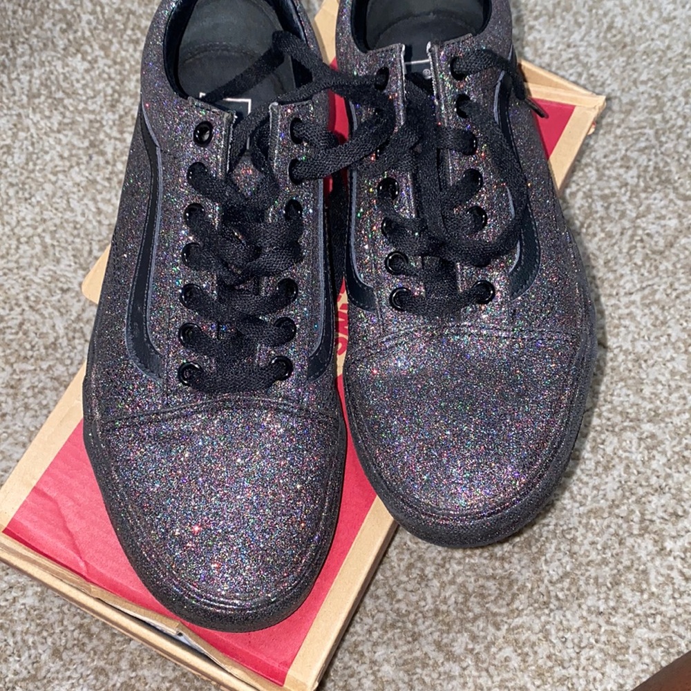 Rainbow glitter vans